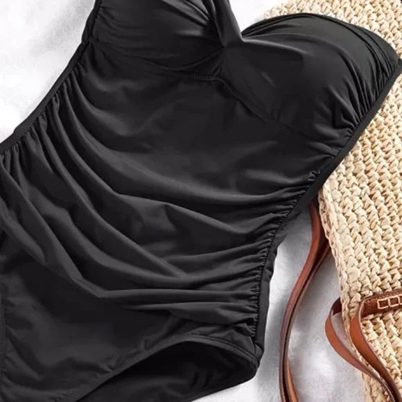 Anne Cole Twist-Front Ruched One-Piece Swimsuit NWT - Picture 2 of 6